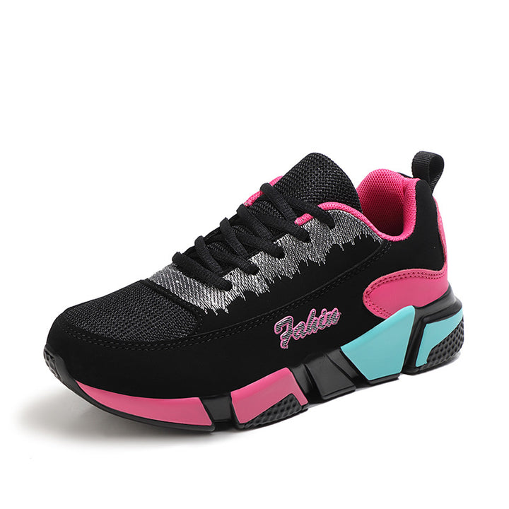 Damen nan sportlicher Plateau-Sneaker mit stoßdämpfender Blocksohle, gepolstertem Komfortfußbett und Mesh-Einsätzen Echo Archiv