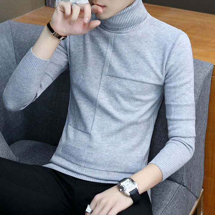Herren nan feiner Rollkragenpullover aus Feinstrick mit geometrischer Struktur und schmaler Passform Echo Archiv