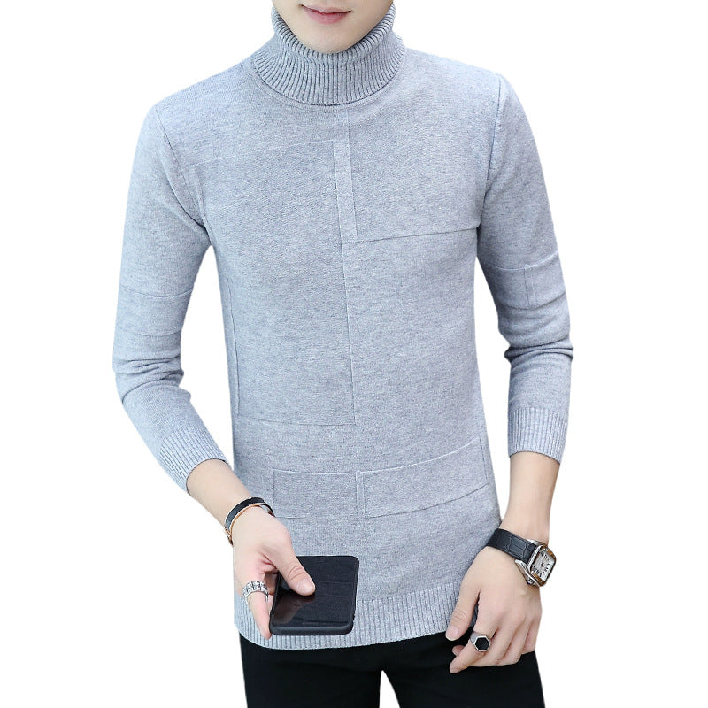 Herren nan feiner Rollkragenpullover aus Feinstrick mit geometrischer Struktur und schmaler Passform Echo Archiv