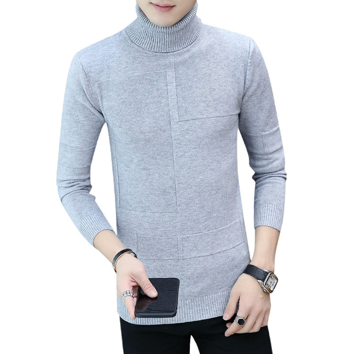 Herren nan feiner Rollkragenpullover aus Feinstrick mit geometrischer Struktur und schmaler Passform Echo Archiv