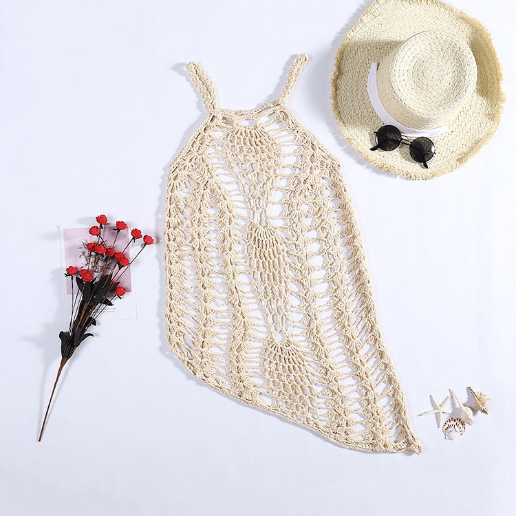 Damen Netz-Strandkleid mit ausgefallenen Lochmustern und tiefem Ausschnitt Echo Archiv