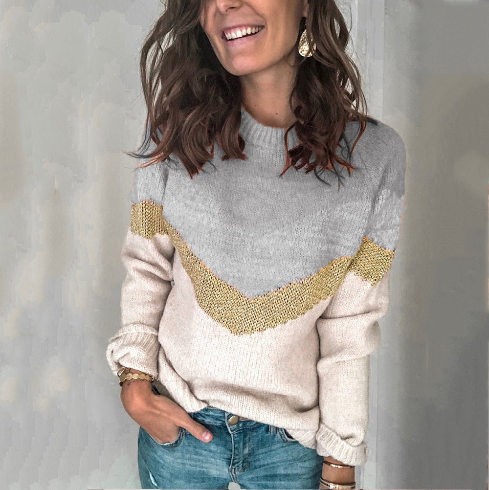 Damen-Strickpullover mit Rundhalsausschnitt Echoarchiv
