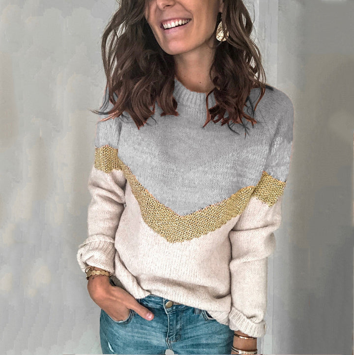 Damen-Strickpullover mit Rundhalsausschnitt Echoarchiv