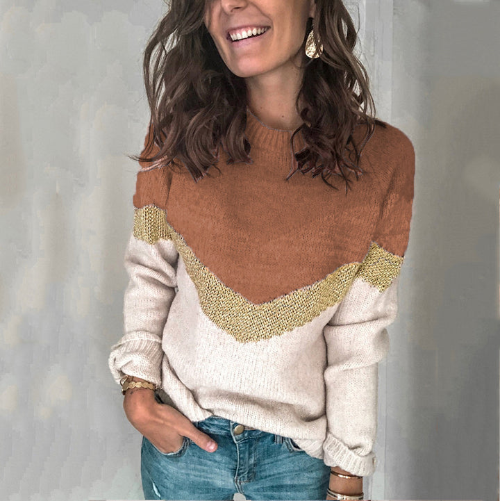 Damen-Strickpullover mit Rundhalsausschnitt Echoarchiv