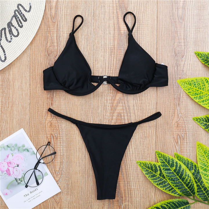 Damen Triangel-Bikini mit schimmerndem Oberteil und verstellbaren Trägern Echo Archiv