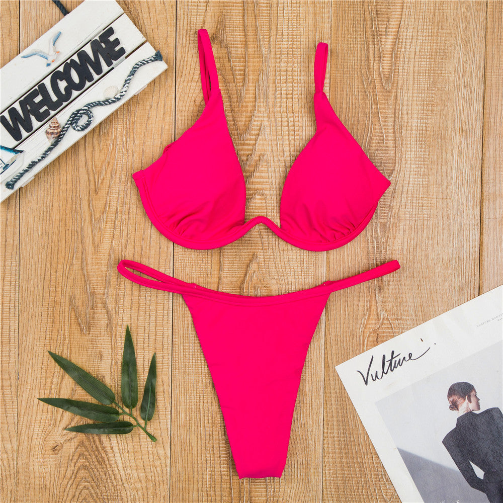 Damen Triangel-Bikini mit schimmerndem Oberteil und verstellbaren Trägern Echo Archiv