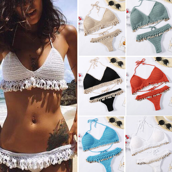 Damen Häkel-Bikini-Set mit Muscheldetails Echo Archiv