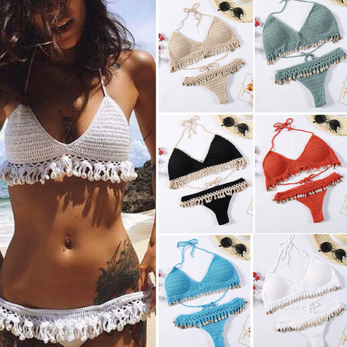 Damen Häkel-Bikini-Set mit Muscheldetails Echo Archiv