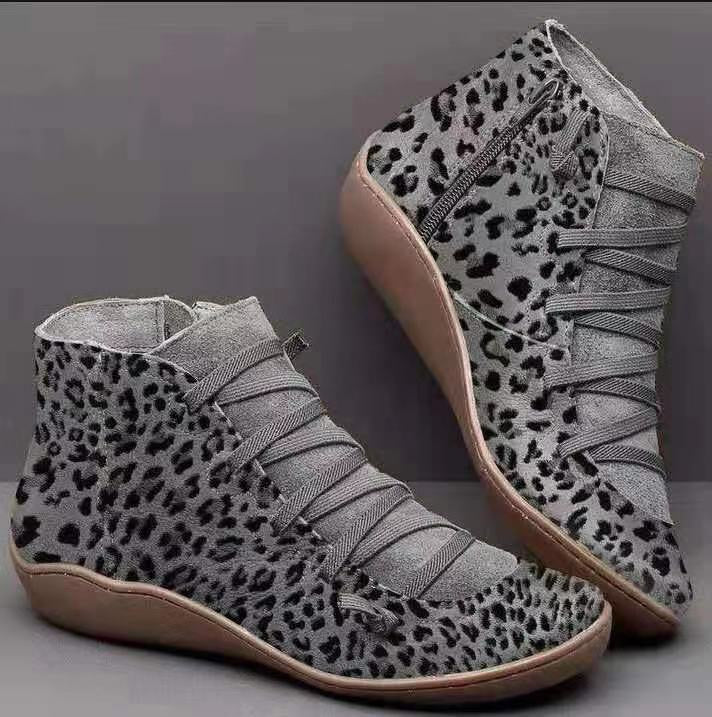 Damen nan knöchelhoher Softleder-Sneakerboot mit seitlichem Reißverschluss elastischer Zierschnürung und ergonomischer Komfortsohle Echo Archiv