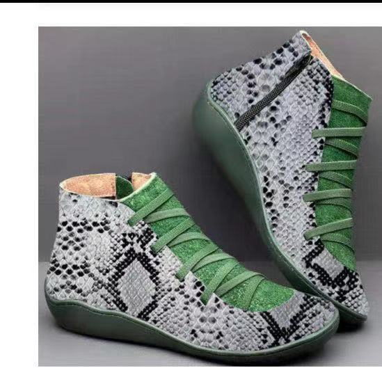 Damen nan knöchelhoher Softleder-Sneakerboot mit seitlichem Reißverschluss elastischer Zierschnürung und ergonomischer Komfortsohle Echo Archiv