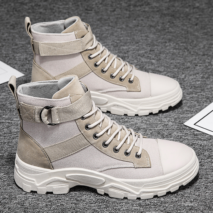 Motorradstiefel Hoher Schaft Verstellbarer Riemen Robuste Gummisohle – Tavélo