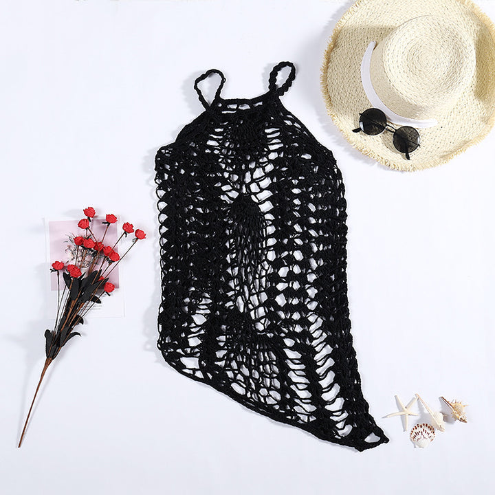 Damen Netz-Strandkleid mit ausgefallenen Lochmustern und tiefem Ausschnitt Echo Archiv