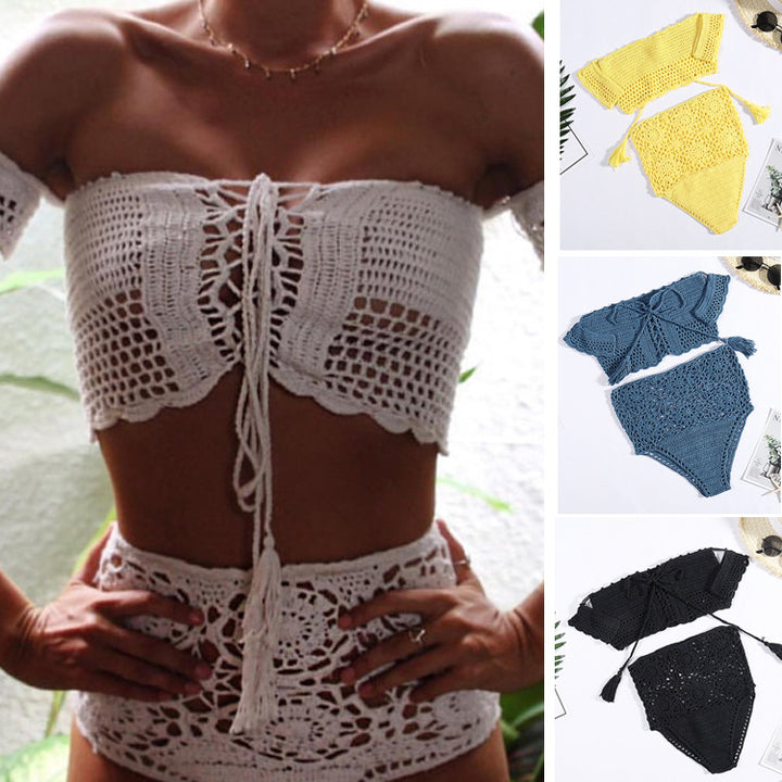 Damen Häkel-Bikini-Set mit dekorativen Fransen und trendigem Oberteil Echo Archiv