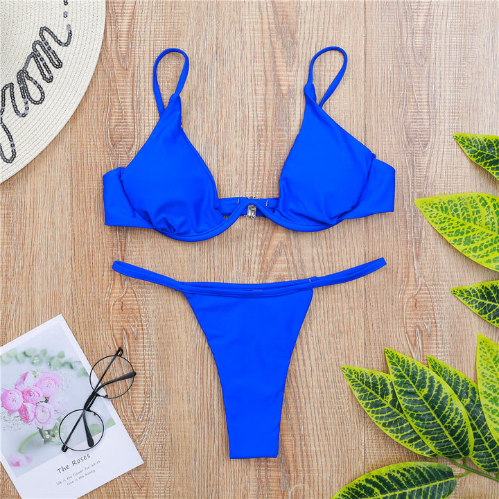 Damen Triangel-Bikini mit schimmerndem Oberteil und verstellbaren Trägern Echo Archiv
