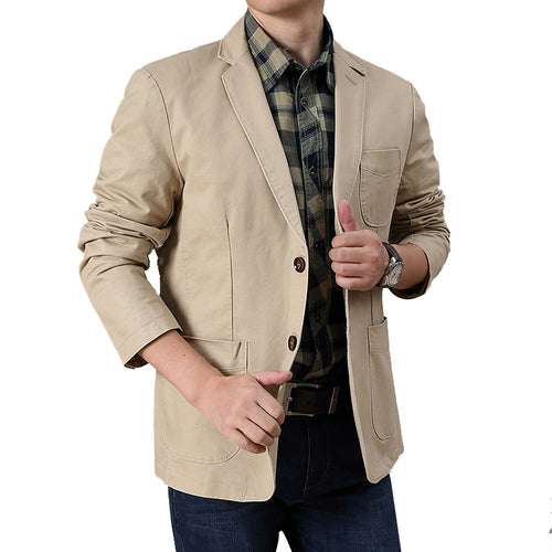Herren legerer Baumwollblazer mit aufgesetzten Taschen und klassischem Knopfverschluss Echo Archiv