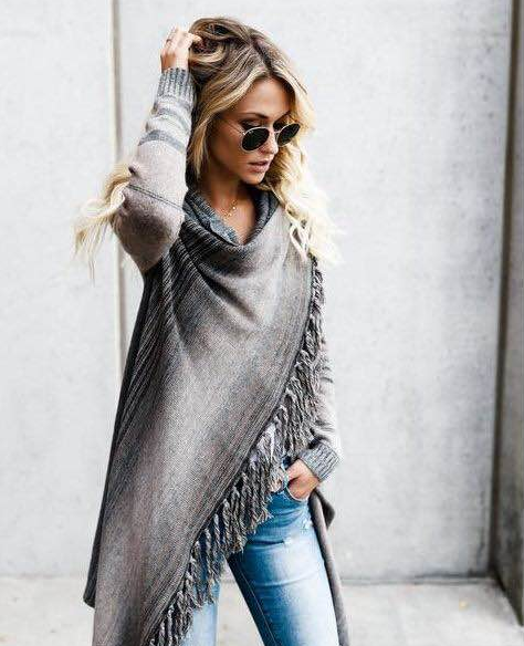 Echoarchiv | Damen Quaste Strickjacke Warm