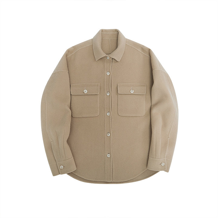 Herren Overshirt aus Wollmix mit überschnittener Schulter und aufgesetzten Brusttaschen Echoarchiv