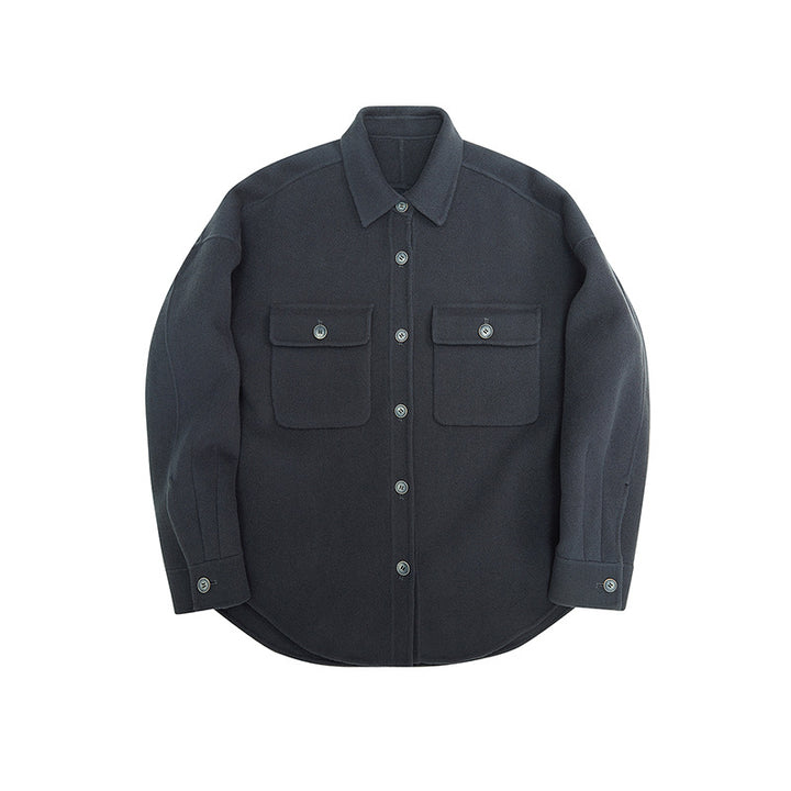 Herren Overshirt aus Wollmix mit überschnittener Schulter und aufgesetzten Brusttaschen Echoarchiv