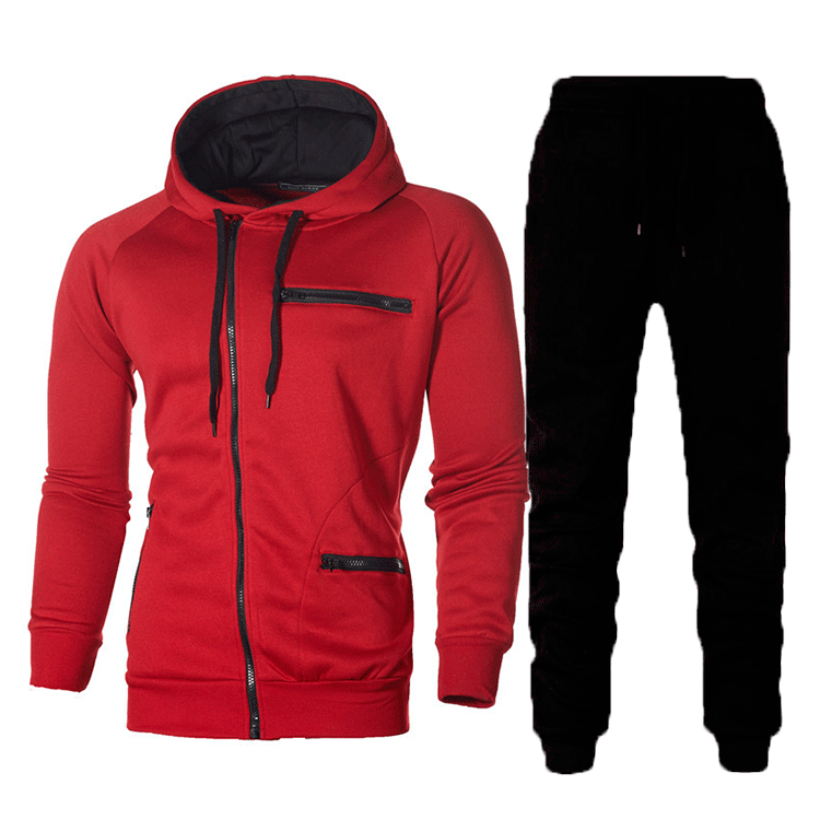 Herren Sportliches Hoodie- und Jogginghose-Set mit funktionalen Taschen und modernem Design Echoarchiv