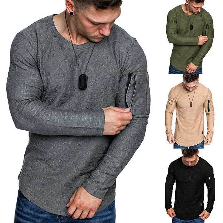 Herren Langarmshirt mit einzigartigem Schnitt und praktischem Reißverschluss Echoarchiv