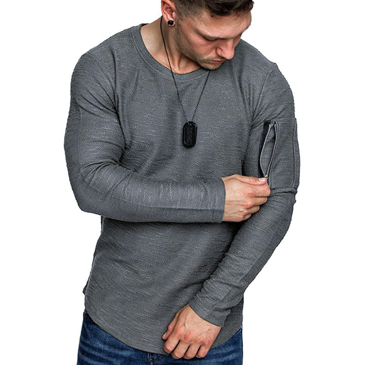 Herren Langarmshirt mit einzigartigem Schnitt und praktischem Reißverschluss Echoarchiv