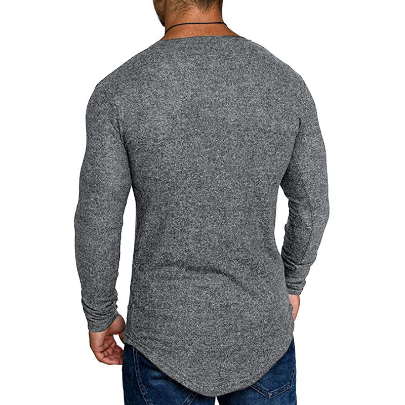Herren Langarmshirt mit modernem V-Ausschnitt und komfortabler Passform Echoarchiv