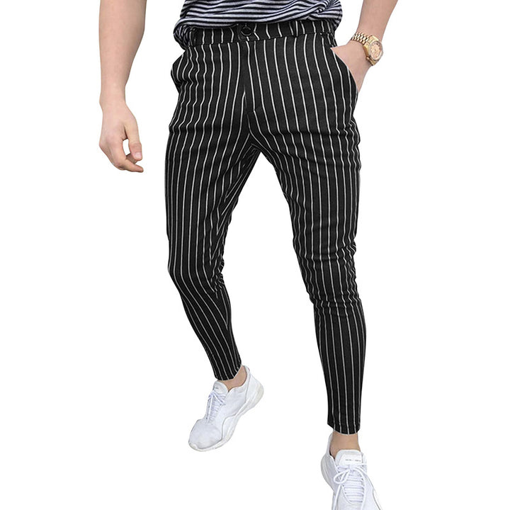 Herren stylische und bequeme Slim-Fit Hose mit gestreiftem Design Echoarchiv