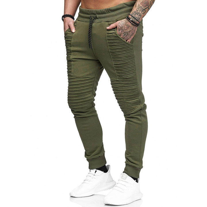 Herren Biker-Jogginghose mit gerippten Paneelen, schmaler Passform und elastischem Bund Echo Archiv