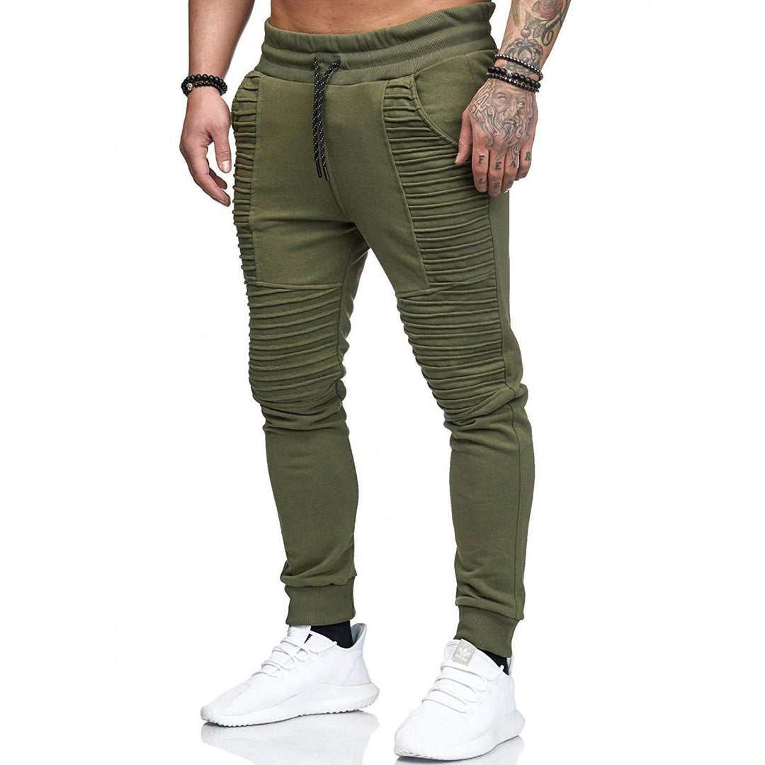 Herren Biker-Jogginghose mit gerippten Paneelen, schmaler Passform und elastischem Bund Echo Archiv