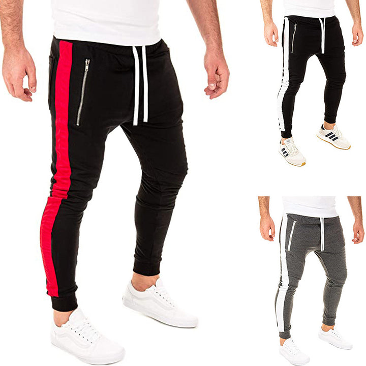 Herren Sportliche Jogginghose mit seitlichen Reißverschlusstaschen und elastischem Bund Echoarchiv