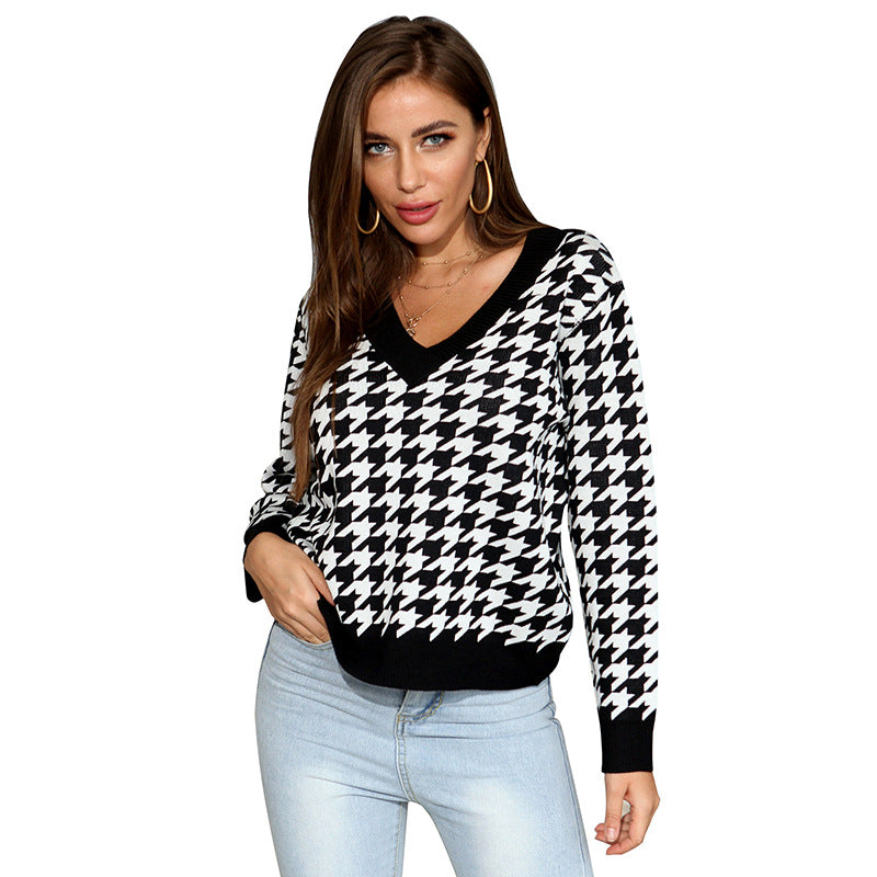 Damen Verspielter Pullover mit Karomuster Echo Archiv