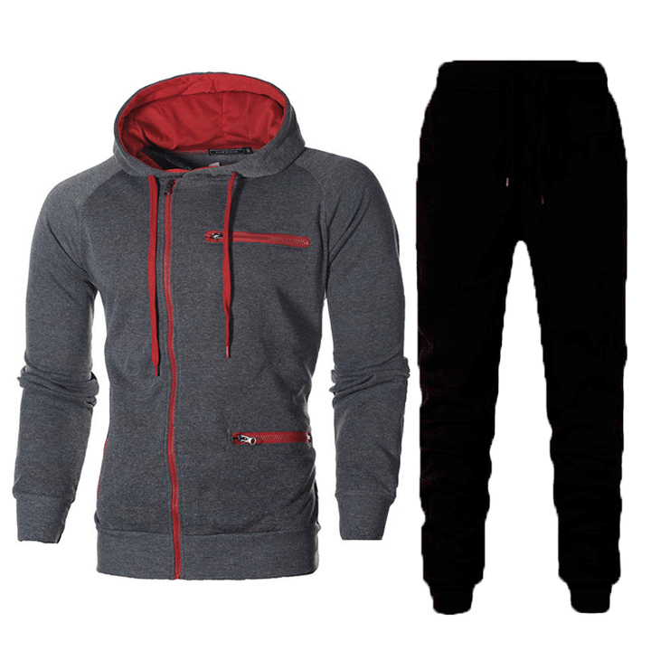 Herren Sportliches Hoodie- und Jogginghose-Set mit funktionalen Taschen und modernem Design Echoarchiv