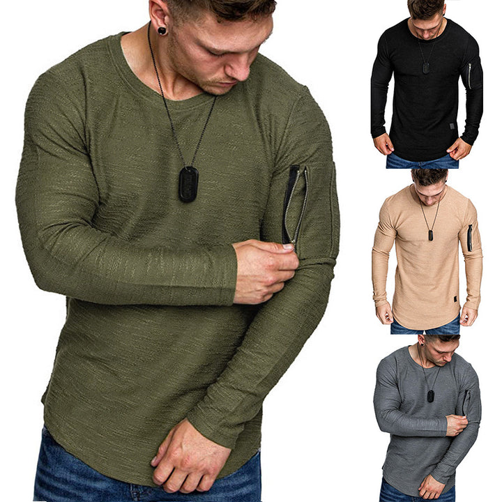 Herren Langarmshirt mit einzigartigem Schnitt und praktischem Reißverschluss Echoarchiv