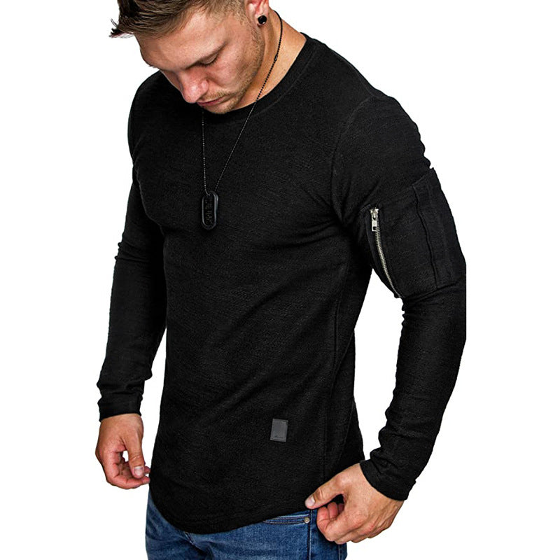 Herren Langarmshirt mit einzigartigem Schnitt und praktischem Reißverschluss Echoarchiv
