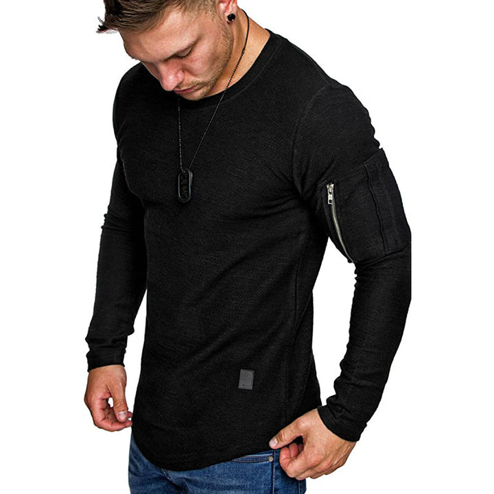 Herren Langarmshirt mit einzigartigem Schnitt und praktischem Reißverschluss Echoarchiv