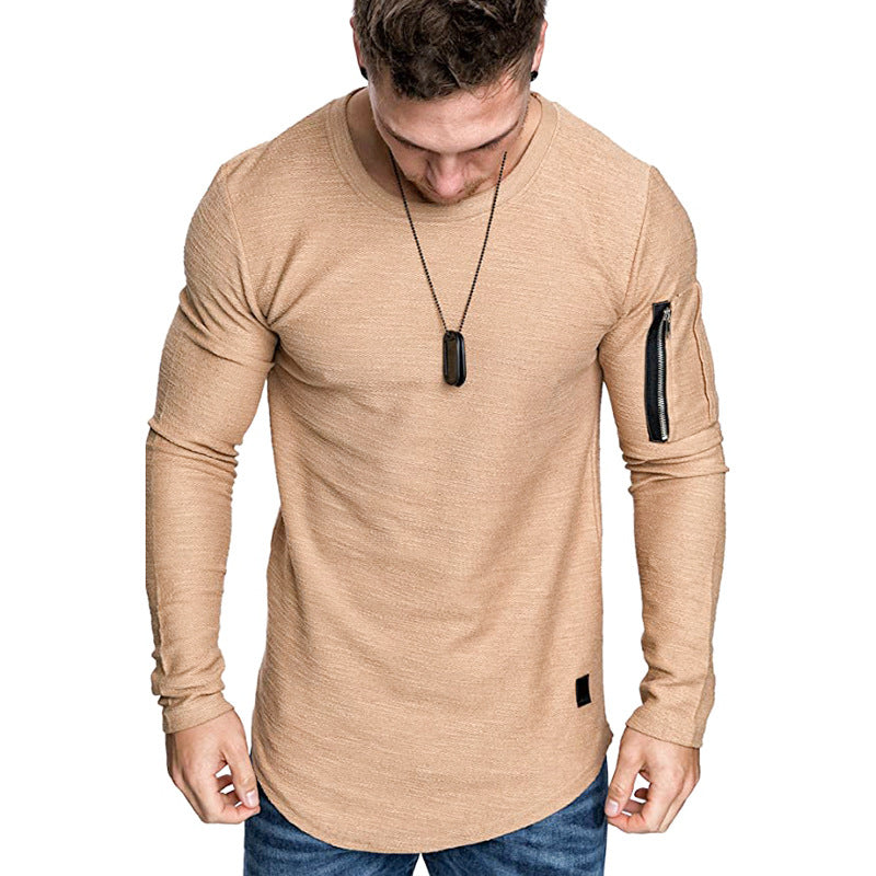 Herren Langarmshirt mit einzigartigem Schnitt und praktischem Reißverschluss Echoarchiv