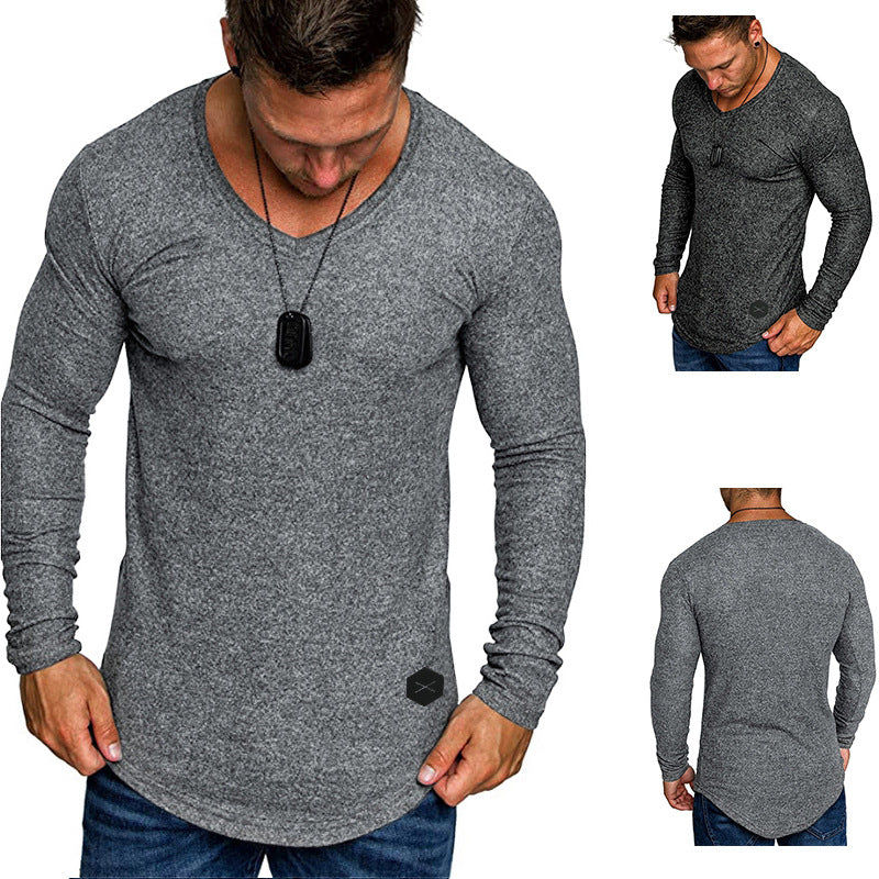 Herren Langarmshirt mit modernem V-Ausschnitt und komfortabler Passform Echoarchiv