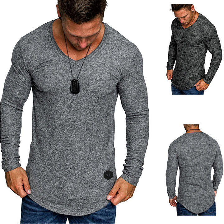 Herren Langarmshirt mit modernem V-Ausschnitt und komfortabler Passform Echoarchiv
