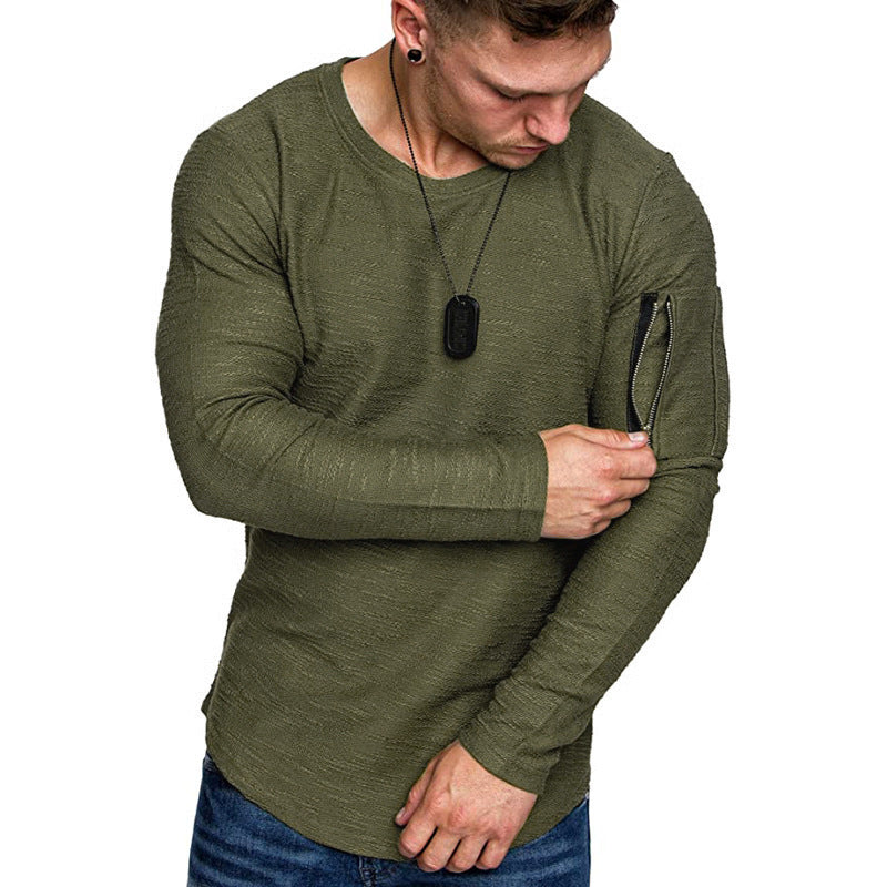 Herren Langarmshirt mit einzigartigem Schnitt und praktischem Reißverschluss Echoarchiv