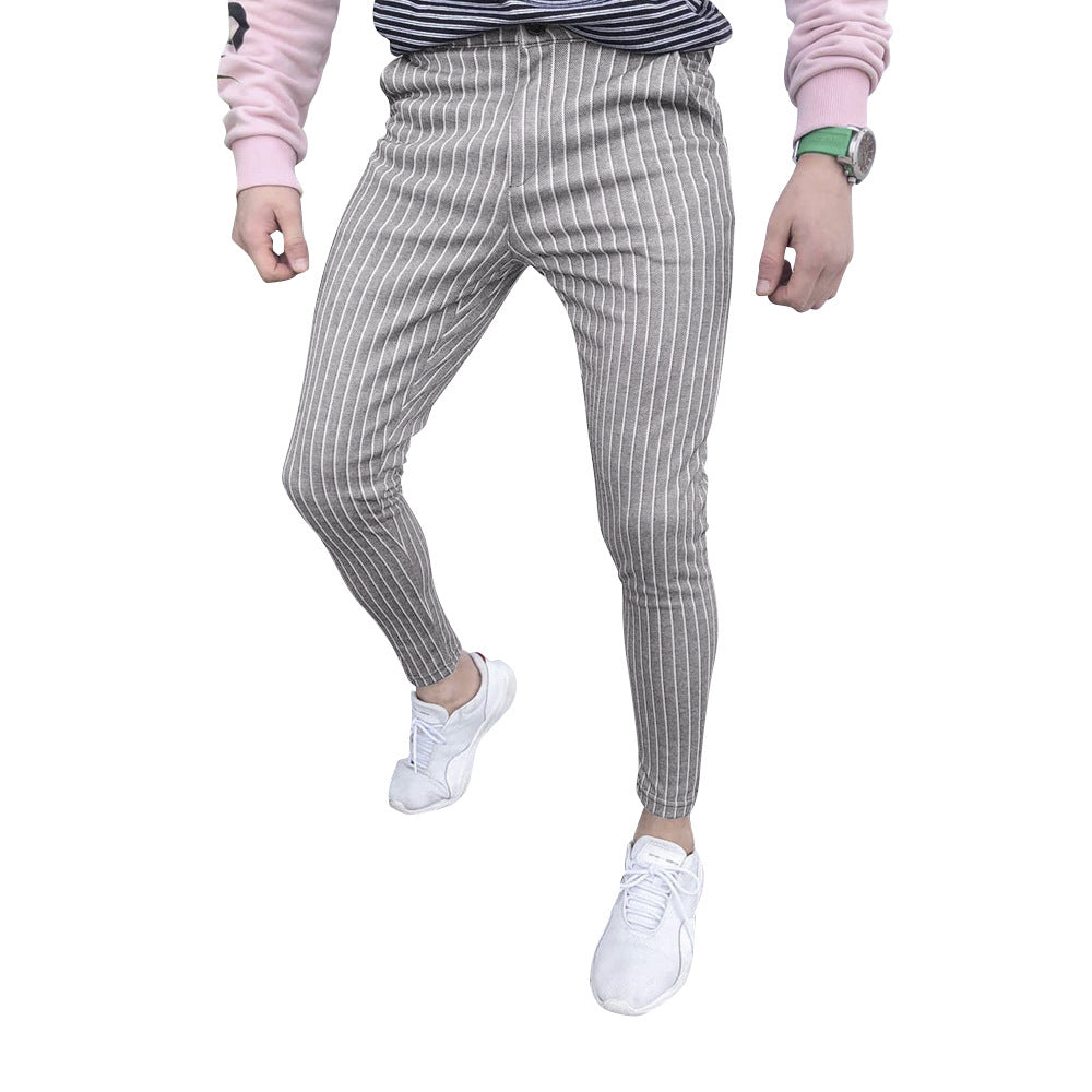 Herren stylische und bequeme Slim-Fit Hose mit gestreiftem Design Echoarchiv