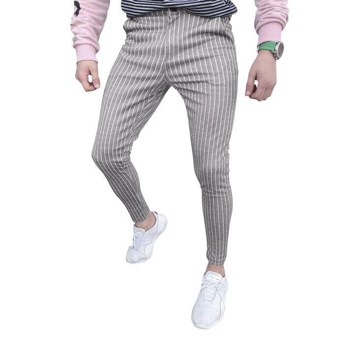 Herren stylische und bequeme Slim-Fit Hose mit gestreiftem Design Echoarchiv
