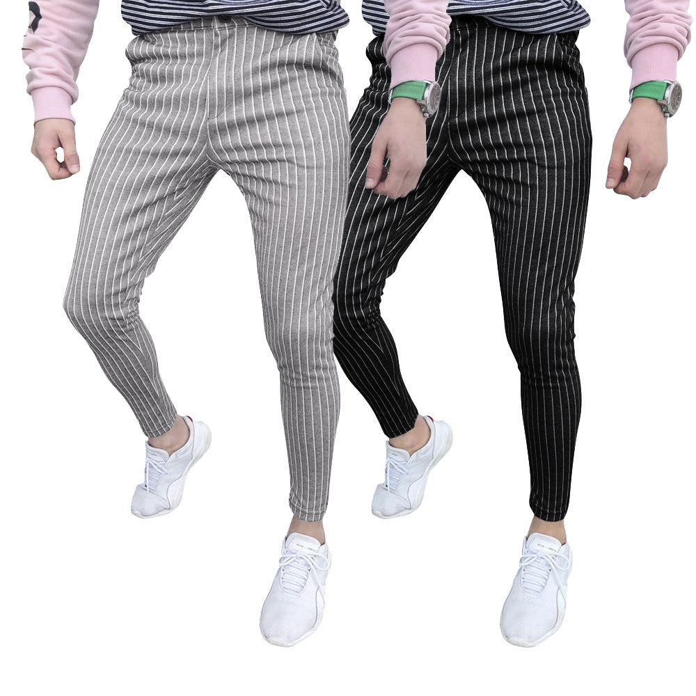 Herren stylische und bequeme Slim-Fit Hose mit gestreiftem Design Echoarchiv