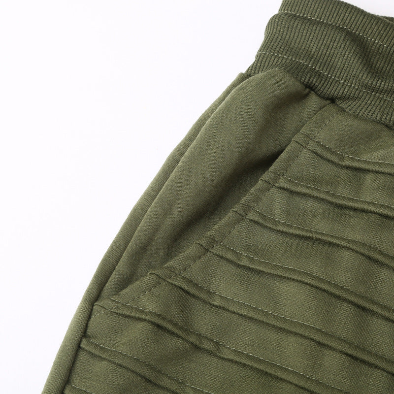 Herren Biker-Jogginghose mit gerippten Paneelen, schmaler Passform und elastischem Bund Echo Archiv