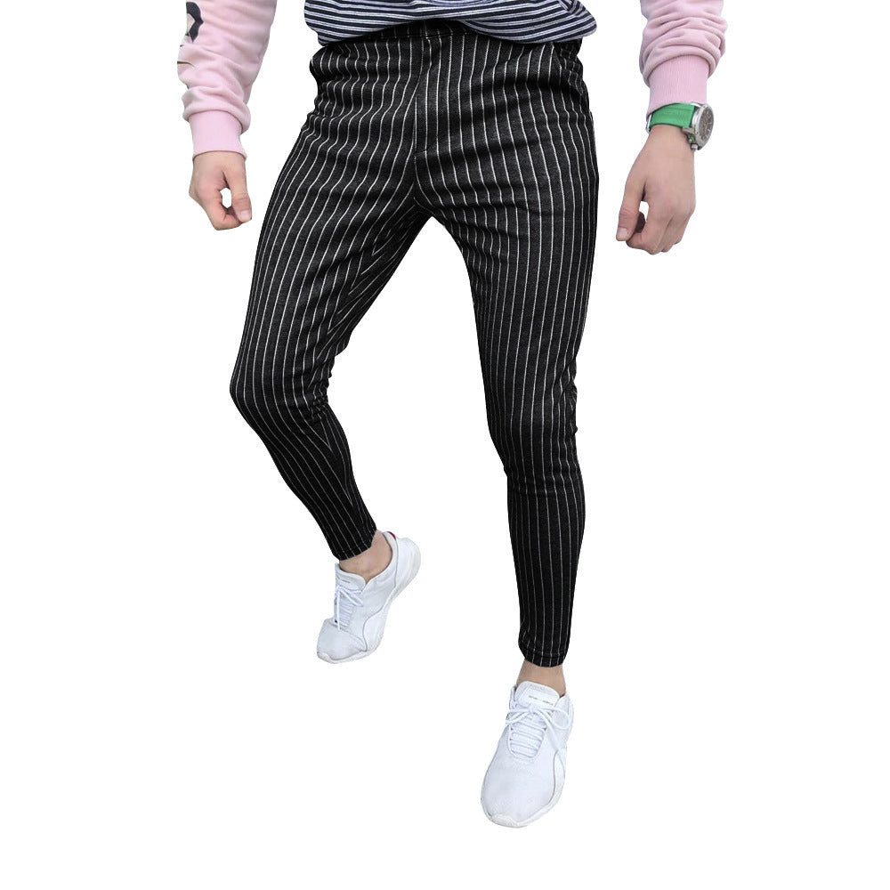 Herren stylische und bequeme Slim-Fit Hose mit gestreiftem Design Echoarchiv
