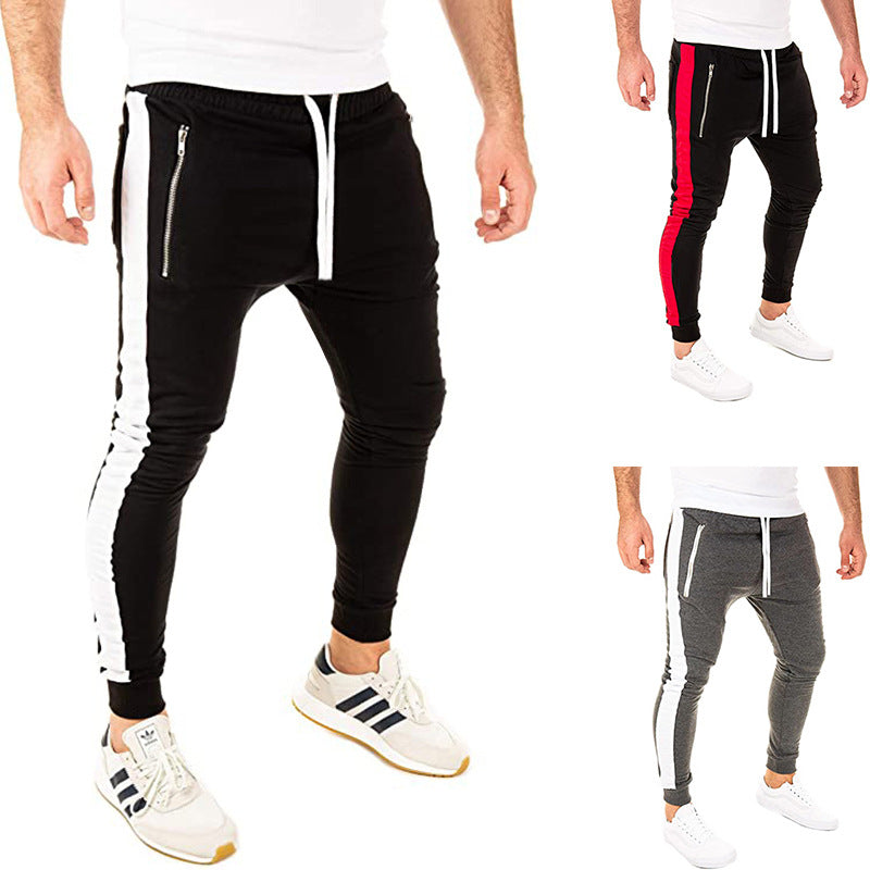 Herren Sportliche Jogginghose mit seitlichen Reißverschlusstaschen und elastischem Bund Echoarchiv
