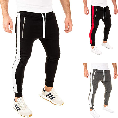 Herren Sportliche Jogginghose mit seitlichen Reißverschlusstaschen und elastischem Bund Echoarchiv