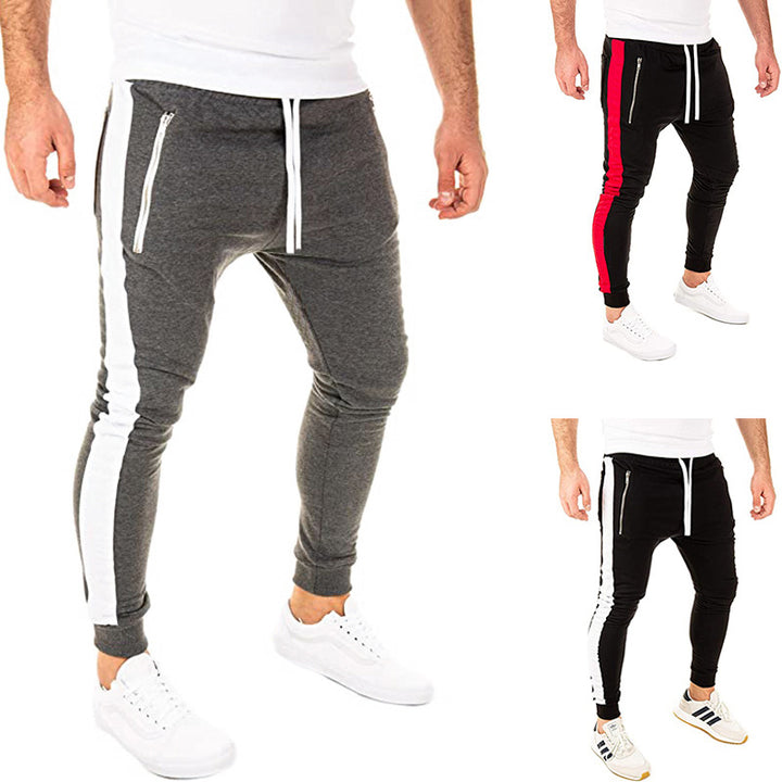 Herren Sportliche Jogginghose mit seitlichen Reißverschlusstaschen und elastischem Bund Echoarchiv