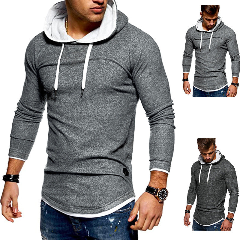 Herren Sweatshirt mit innovativem Layering-Design und kontrastierender Kapuze Echoarchiv
