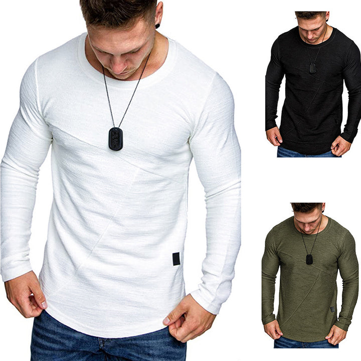 Herren Langarmshirt mit modernem Strukturdesign und komfortabler Passform Echoarchiv