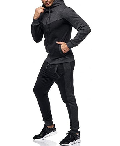 Herren sportlicher Trainingsanzug mit Kapuzenjacke und tapered Jogginghose – Marzano